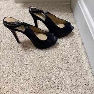 BCBGMaxAzria Black Peep-Toe Heels